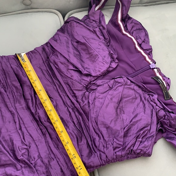 🤩🔥BCBG Stretchy Taffeta Off-shoulder Dress-S-M - Picture 11 of 14